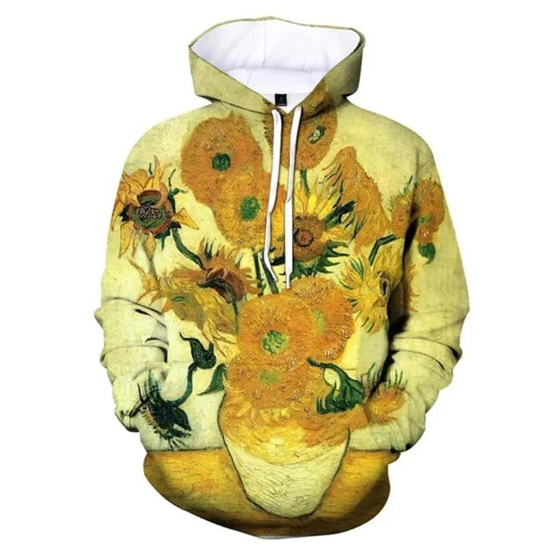 Sudaderas con capucha con estampado de pintura al óleo de Van Gogh para hombre y mujer, sudaderas con capucha informales con estampado 3D, jerséis Harajuku Y2k, ropa para hombre