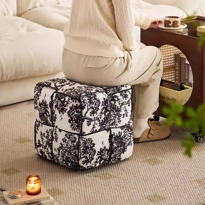 Home Small Stool Living Room Bedroom Entrance Shoe Changing Sofa Footrest Solid Wood Stools & Ottomans Living Room Furniture
