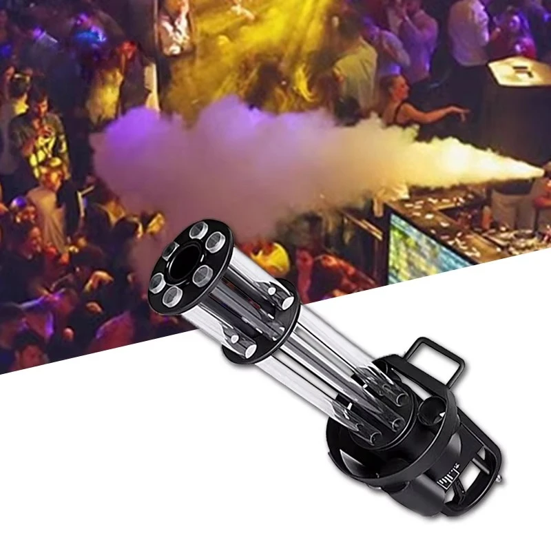 Perfect Co2 Jet Machine Handheld Jet Guns With Gatling Rotate DJ Led Light Smoke Fog Machine for Party Club Atmosphere Equipment