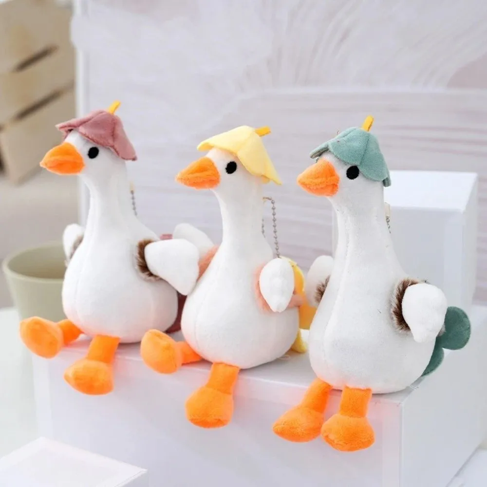 Unique Flower Big White Goose Key Chain Korean Style Animal Pendant Cartoon Backpack Charms Cartoon Decoration