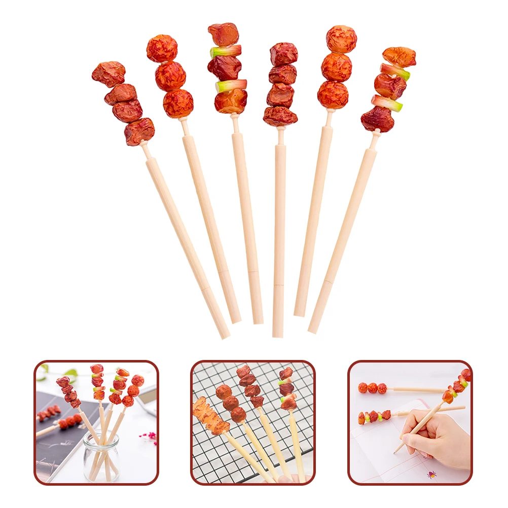

6 Pcs Simulated Lamb Skewers Wywenyuan Ballpoint Pen Office Supplies Plastic Miss