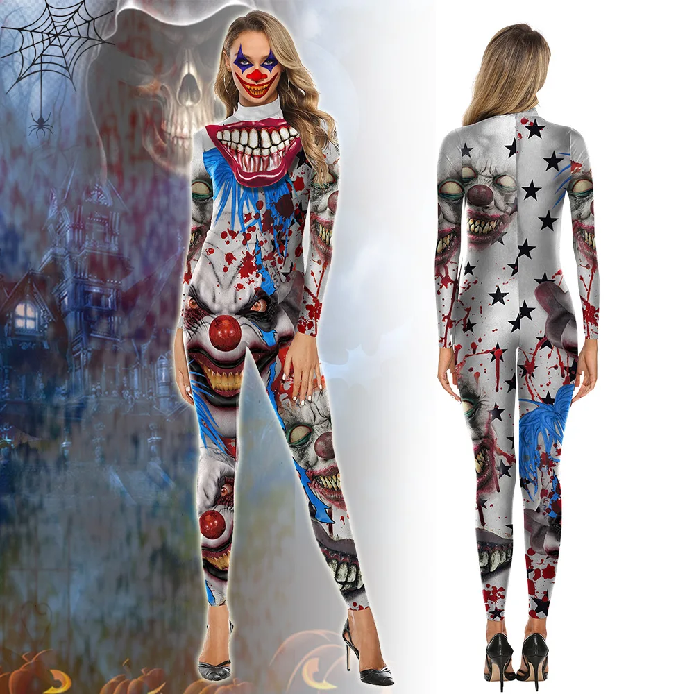 Colore Cosplayer 2021 Purim costumi di carnevale per abbigliamento donna Joker Cosplay body Movie Costume Clown Catsuits