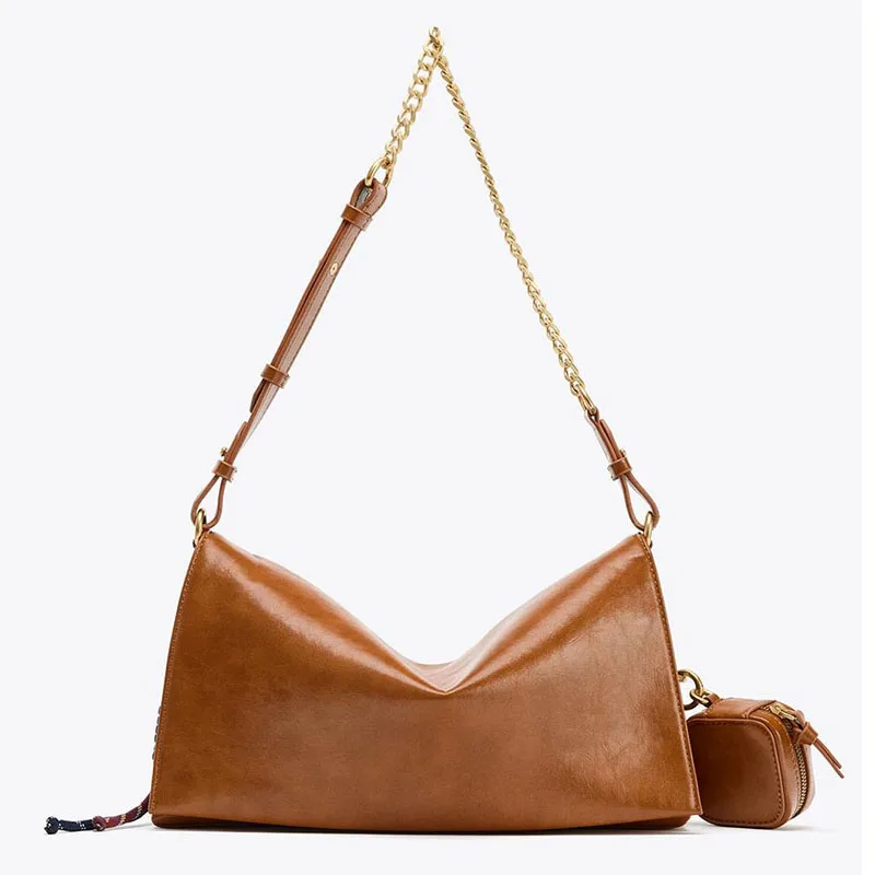 

Мягкие сумки-тоут из искусственной кожи для женщин, модные цепочки, женская сумка на плечо, дизайнерские сумки, 2 сумки/компл., композитная сумка, кошельки для покупок