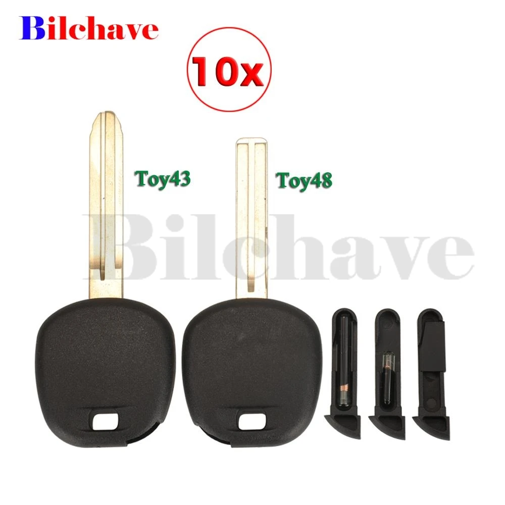 

jingyuqin 10pcs Transponder Car Key Case Shell TOY43/48 Blade For Toyota Rav4 Prado Corolla Camry Reiz Highlander Yaris Corolla