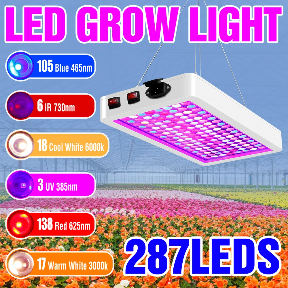 

LED Grow Light Full Spectrum Phytolamp Greenhouse Hydroponics Indoor Cultivation LED Plants Light For Seedling Flowers Grow Tent