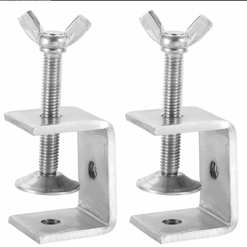 1pcs C Clamps 20mm~130mm Wide Jaw Opening Tiger Clamp With Wing Bolts, for Welding Carpenter, Building, 304 Stainless Steel