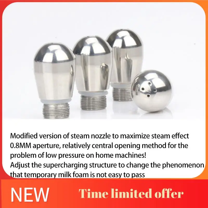 

ABRN-Coffee Machine Steam Stainless Steel Nozzle Improve Rough Milk Foam For Platinum Rich 8 Series General 8Mm