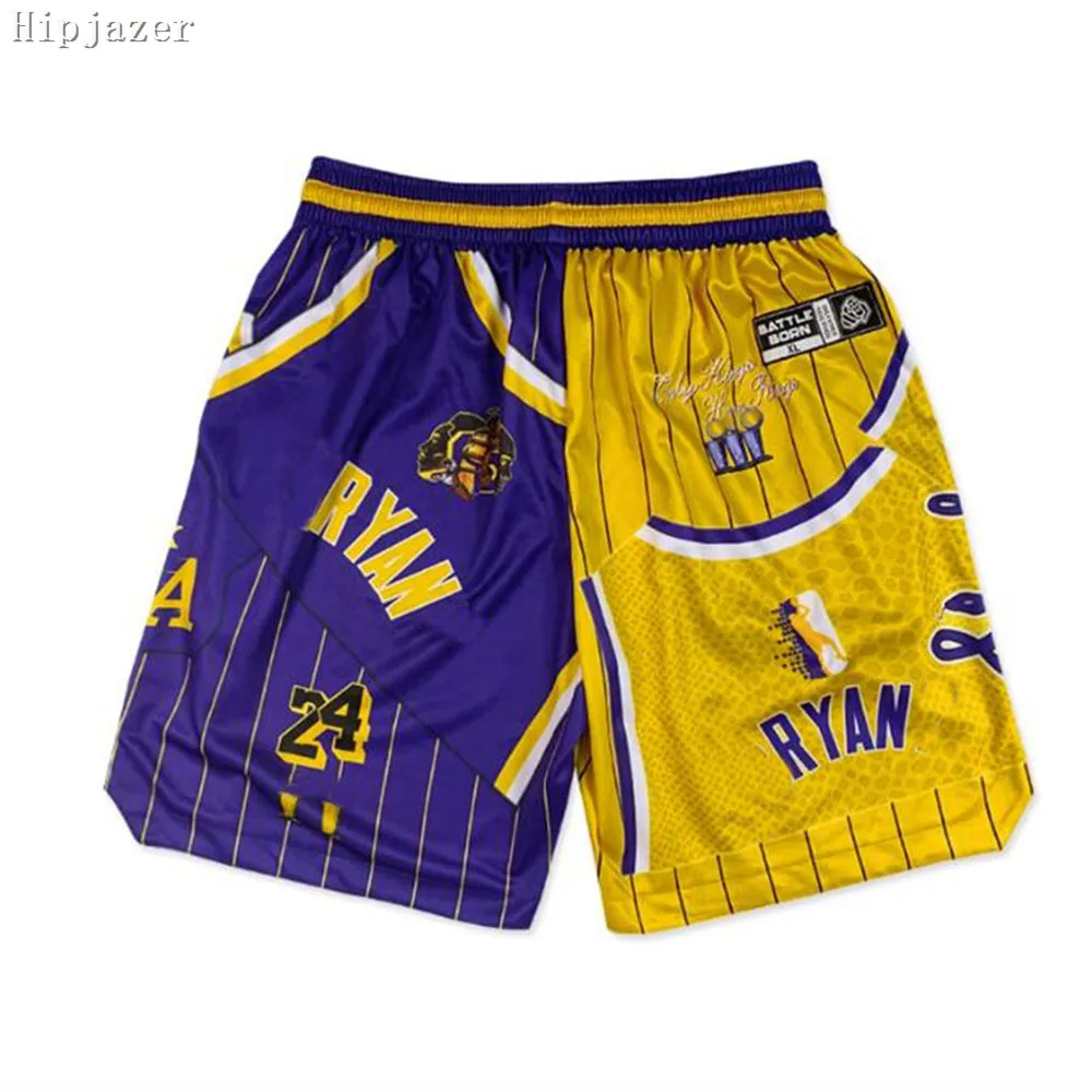 2024Men  Basketball Shorts  24# 8# European American Style Slam Hiphop Street   Basketball Shorts  Training    Running Shorts