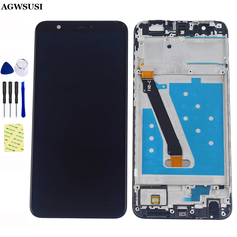 For Huawei Enjoy 7S LCD Screen P Smart 2018 FIG-LX1 FIG-LA1 LCD Display Panel Touch Screen Digitizer Sensor Glass Assembly Frame