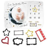 Felt Frame Newborn Baby Growth Milestone Blanket Photography Props Frame Photo Frame Accessories