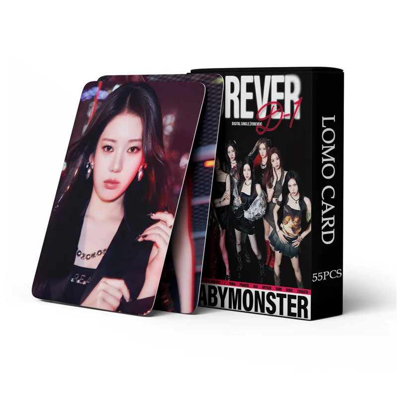 55szt/zestaw KPOP BABY MONSTER NEW ALBUM FOREVER LOMO CARD AHYEON HARAM RORA GIRL COLLECTION GIFT PHOTO CARD POSTCARD ASA PHARITA