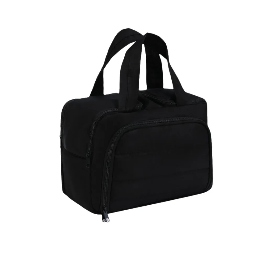 Multipocket Design Cosmetic Handbag Double Side Open Large Capacity Travel Toiletry Bag Water-Resistant Easy Access