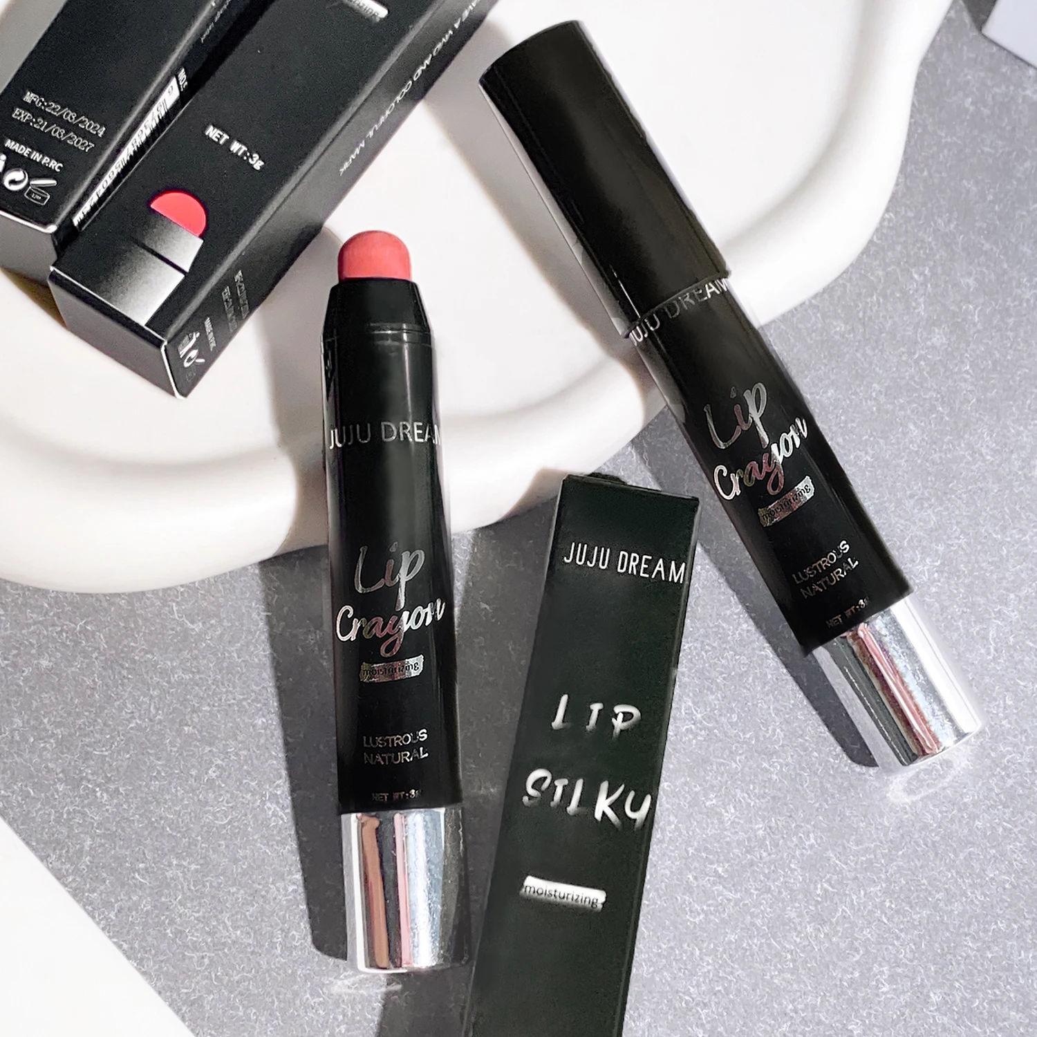 매트 매트 매트 립스틱 펜, 벨벳, 논페이드, 논스틱, 립스틱, 화이트, 저채도