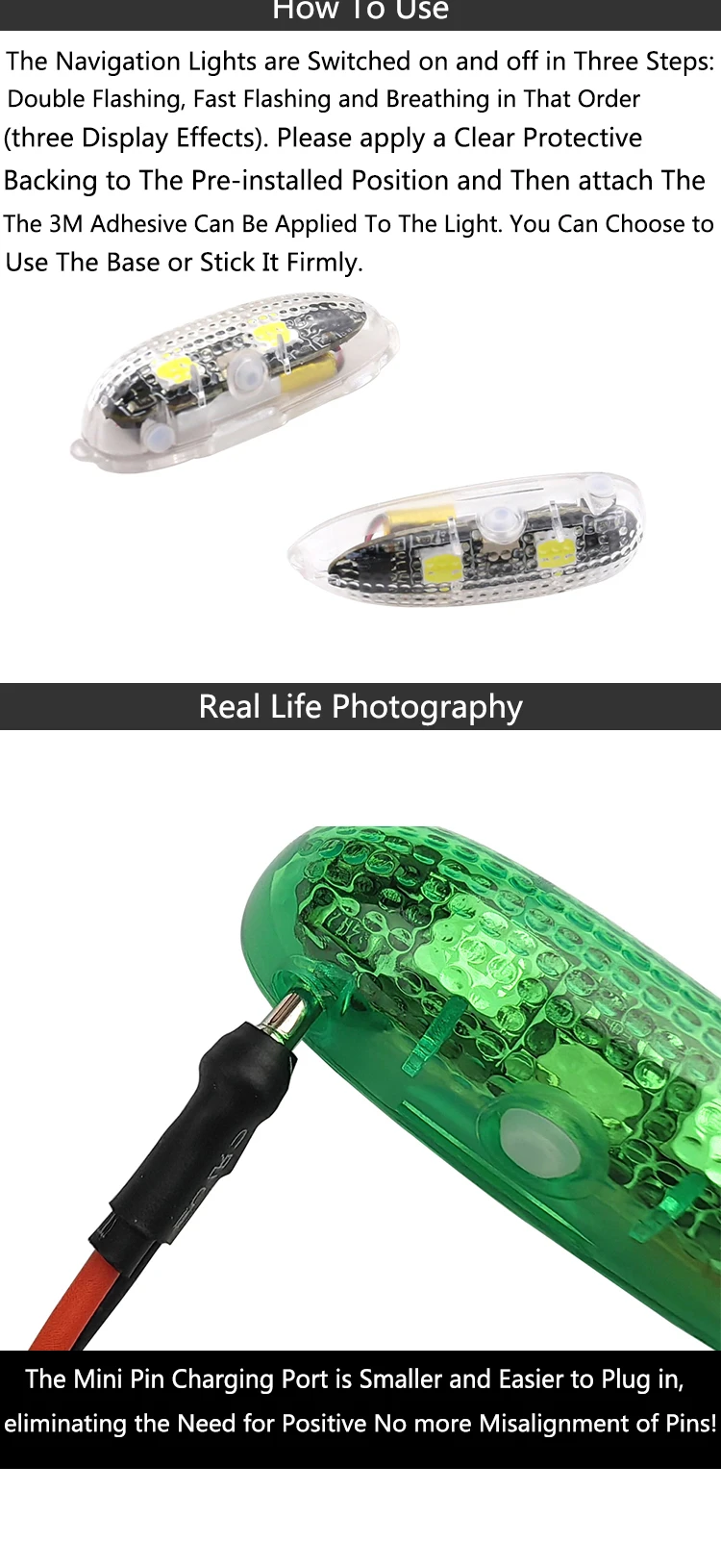CRAZY LIGHT V3 Wasserdichtes Luftlicht LED-Licht für Starrflügel-FPV-RC-Flugzeuge und Traversiermaschinen, Nachtfluglicht – Detail 5
