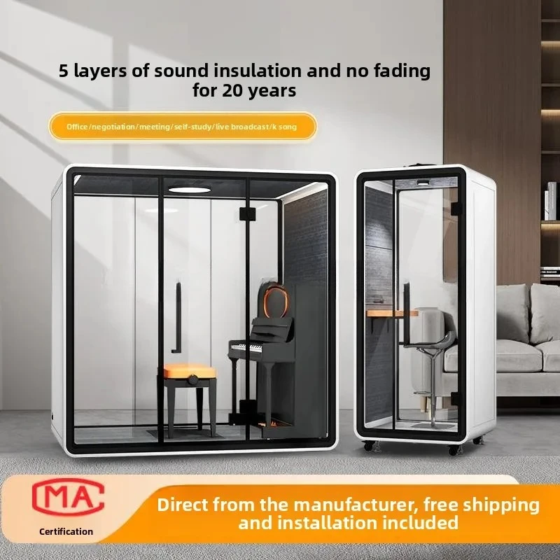 XL Mobile Soundproof Cabin Silent Room Phone Booth Office Meeting Room Recording Studio