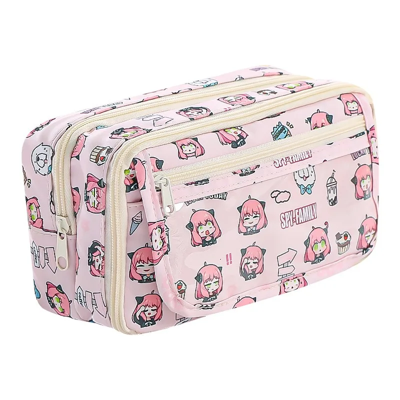 Spy×Family Federmäppchen mit großem Fassungsvermögen, Kawaii Girls Heart Cartoon Ita Bag, multifunktionales Federmäppchen für Schreibwaren, Schulbedarf