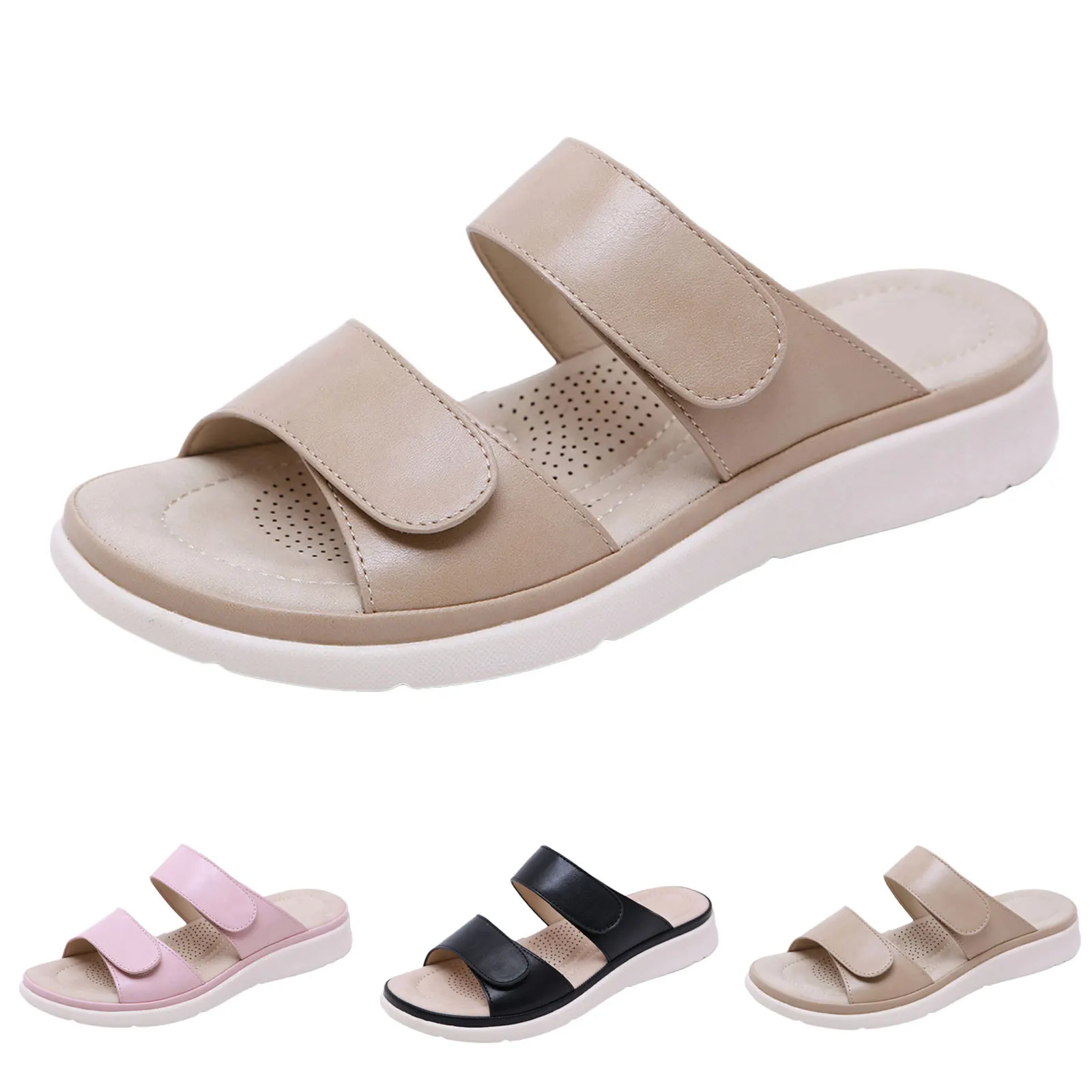 

Wedge Sandals For Women Dressy Summer Walking Sandals Woman Comfortable Slip On Casual Open Toe Hollow Out Low Wedge Shoes