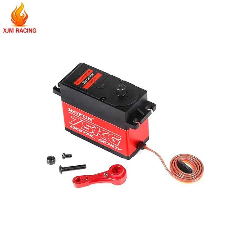 Servo sterzo grande in metallo da 75 kg e braccio bifacciale 15T/17T per parti di camion 1/5 Hpi Rovan Km Baja Losi FG Mcd Redcat Ddt Fid