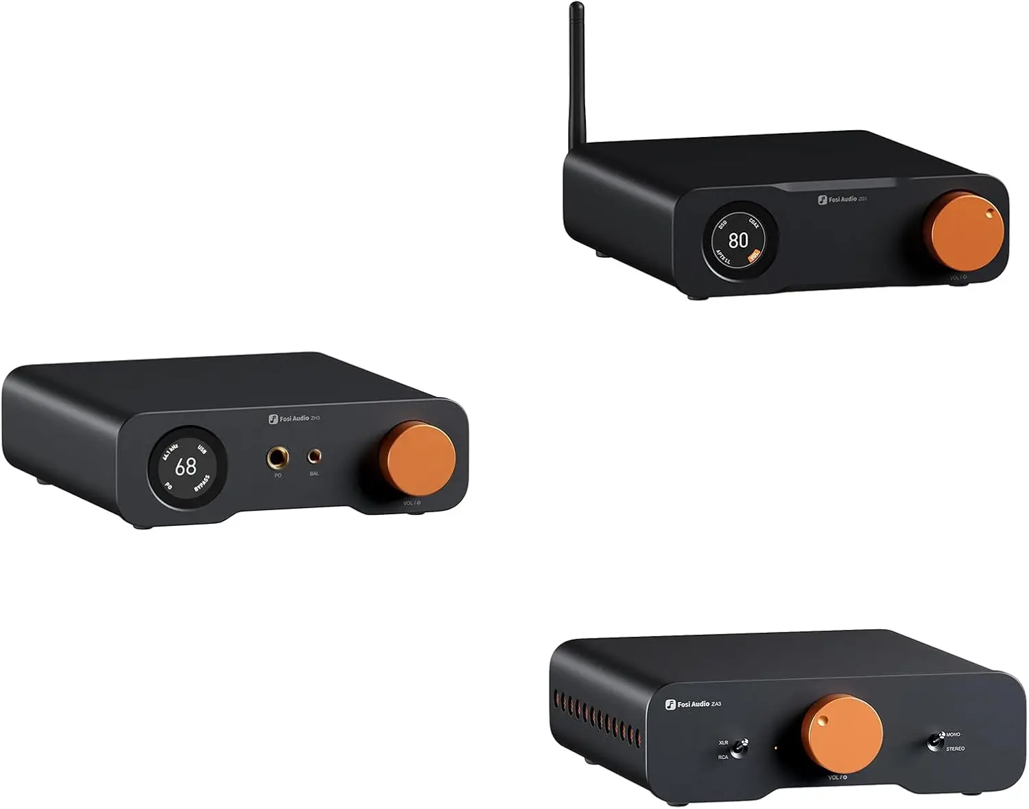

ZH3 DAC Headphone Amp, Fully Balanced Preamp and ZA3 Balanced Stereo Amplifier Home Audio Component Mini 2 Channel Mono Amp, and