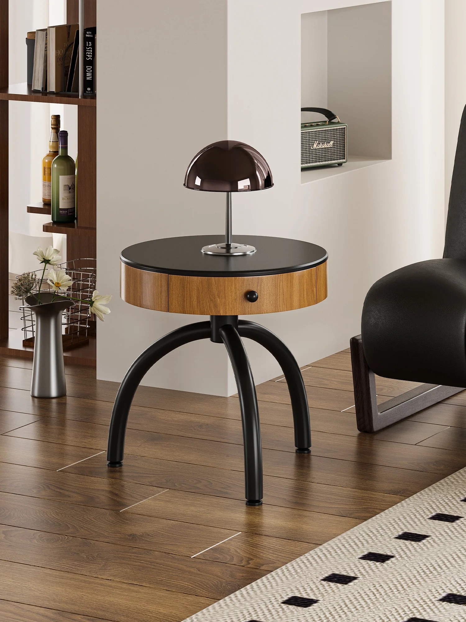 American Retro Octopus Side Table round Middle-Ancient Creative Bedside Table