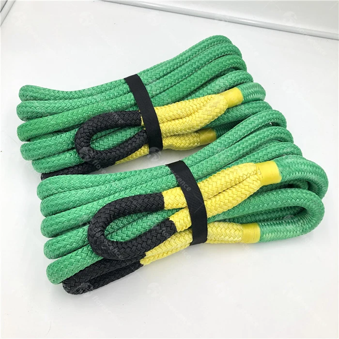 25mm Outdoor Emergency Off Road Car Double Braided Nylon Kinetic Recovery Rope Towing Rope Combos For Car Tools