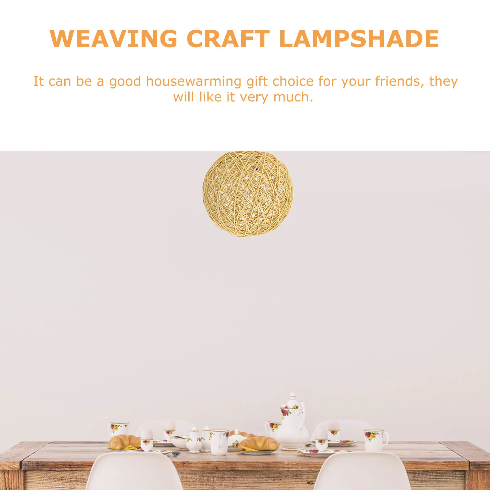 

2Pcs Yellow Woven Lampshade Indoor Decor Light Fixture Accessories Stylish Ceiling Cover