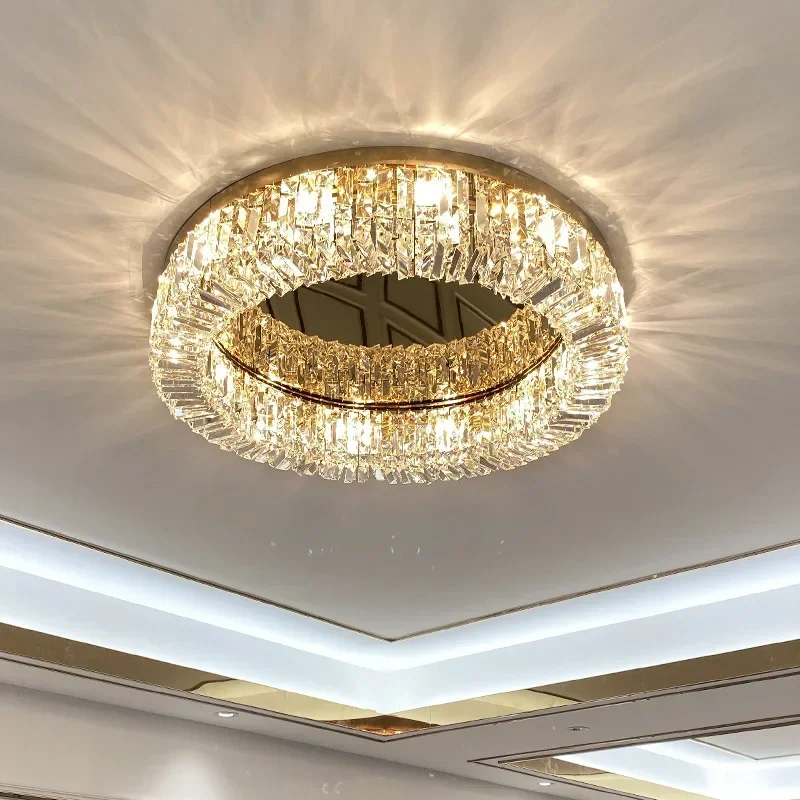 

Modern Crystal Ceiling Light for Dining Room Led Chandeliers Lighting Gold Pendant Lamp Living Room Decoration