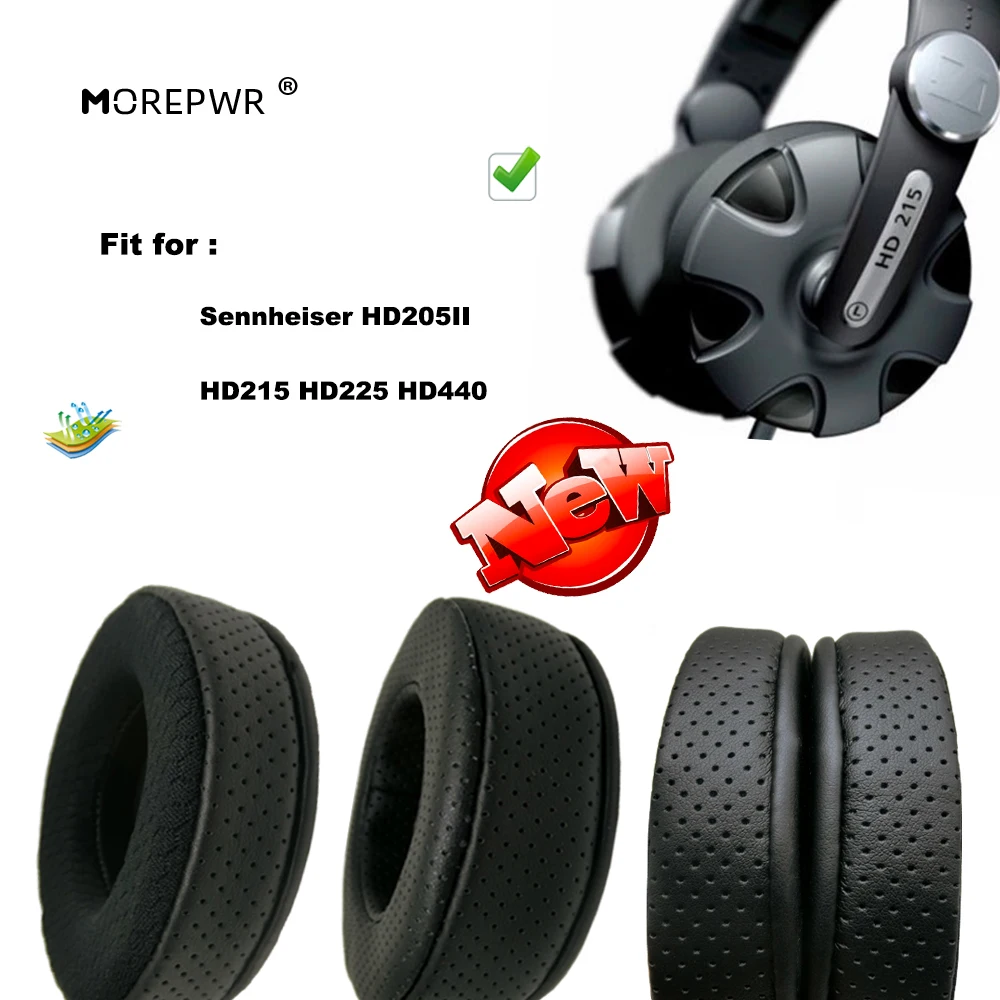 Almofadas de substituição para fone de ouvido, para sennheiser hd205ii hd215 hd225 hd440, peças de couro, almofada de veludo, capa de fone de ouvido