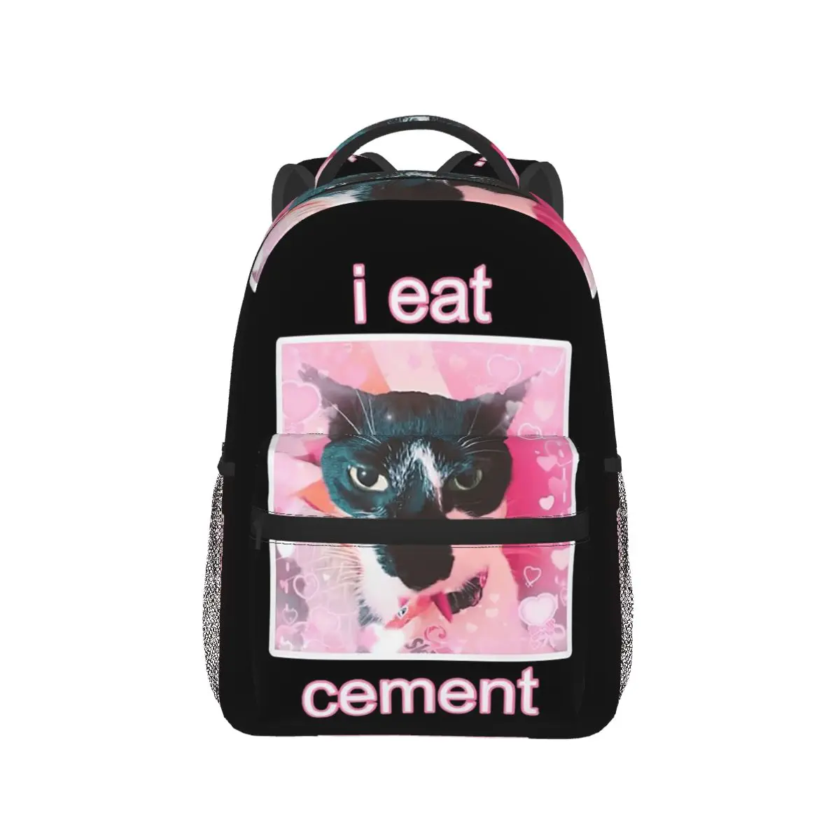 I Eat Cement Funny Cat Meme Backpack Hot Sale Daypack Large Capacity Kids BookBag School Bag Shoulder Bags for Men Women