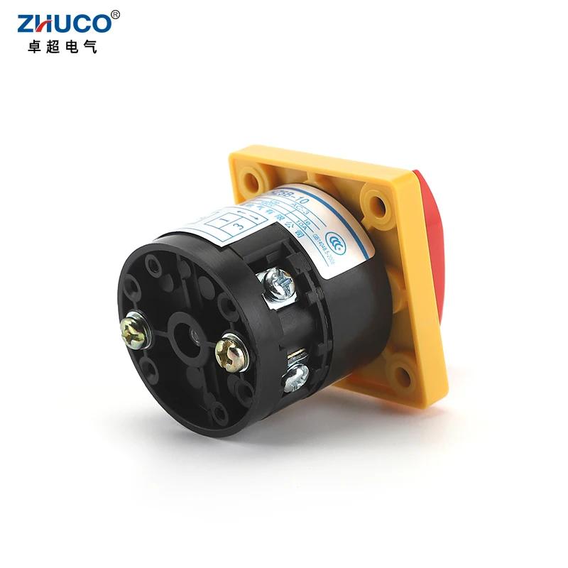 ZHUCO HZ5B-10/D101.1 10A ON OFF ON 4 Screw Rotary Knob Three Position One Pole Combination Universal Changeover Switch