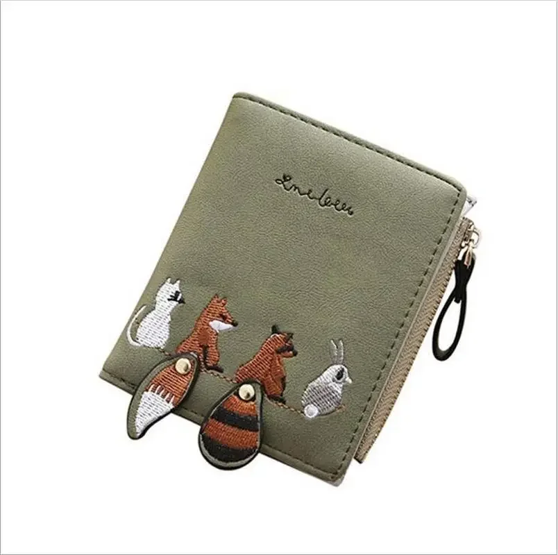 2024 Damesportemonnee Rits Portemonnee Geldclip Clutch Bag Kaarthouder Cartoon Gedrukt Damesportemonnee Meisje Zakdier