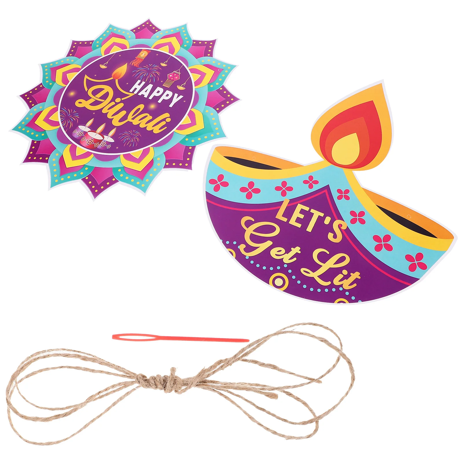 

10Pcs Diwali Door Hanging Signs Paper Festival Decorative Pendants Diwali Front Door Sign Decor Paper Sign Indian Festival Signs