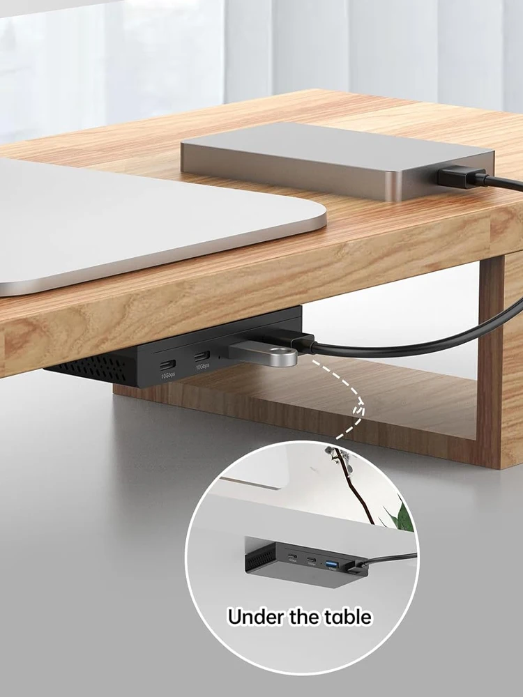 Rozdzielacz USB 3.2 Gen2 HUB 10 Gb/s na biurko, magnetyczny, szybki transfer danych do MacBook Pro, iMac Pro, PC, laptopów, akcesoria — zdjęcie produktu 7