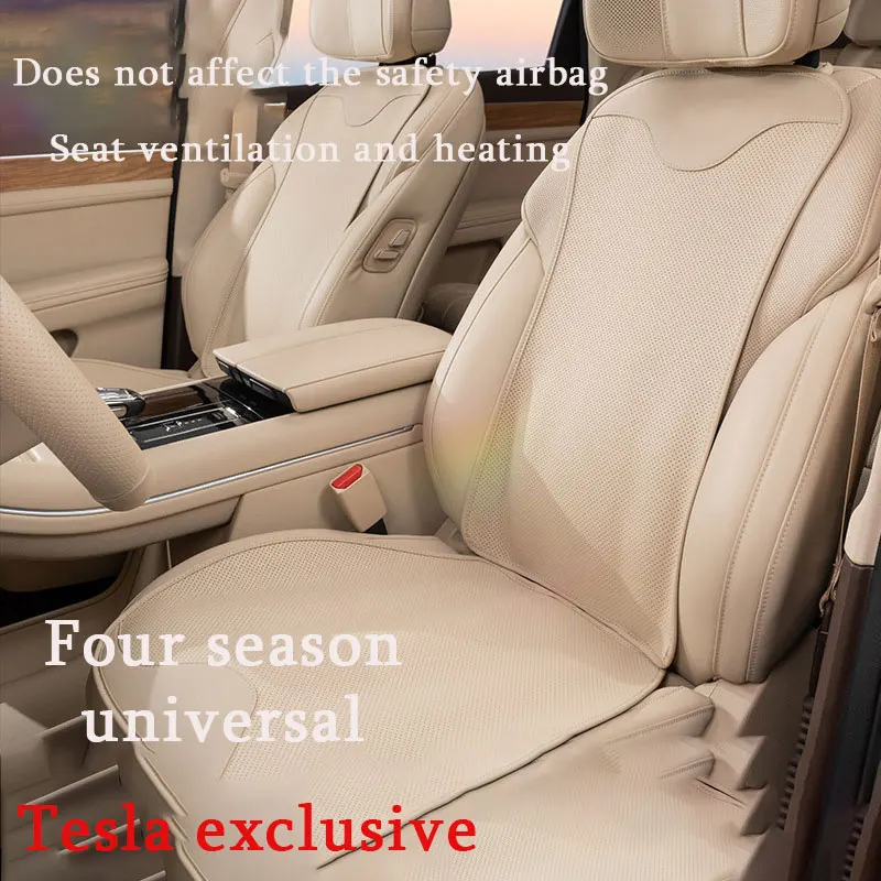

Suitable For Tesla Model Y/Refreshed Model 3 Nappa Leather Car Seat Cushion Soft Seat Cover Protector Car Seat Accessories