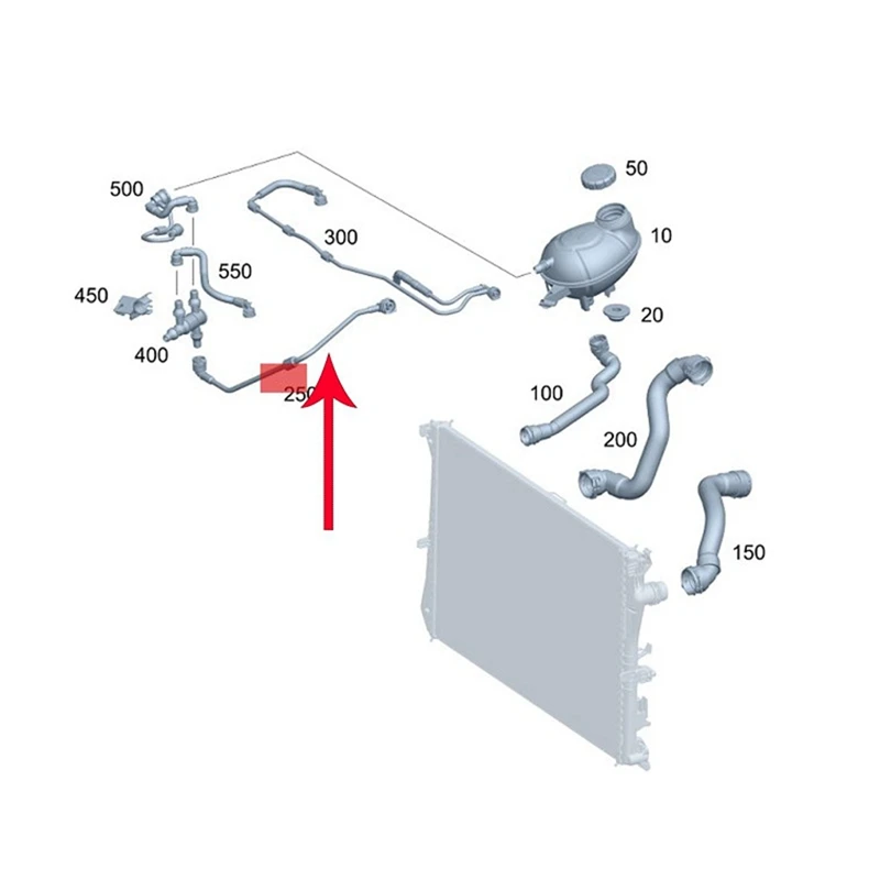 Engine Radiator Coolant Hose 2055017601 A2055017601 For Mercedes-Benz C-Class C260 C160 C180 C200 C300 C180l