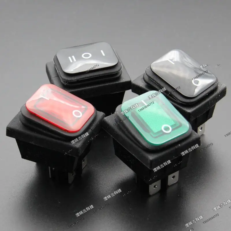 [SA]Power switch RLEIL rocker switch DPST black water and oil repellency big ship RL2 (P) -21-BB/GREEN/RED 4P--50pcs/lot