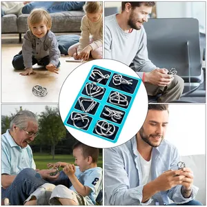 8 pcs Baguenaudier Metal Series Educational Toys Intelligence Squad Set Sets Unlocked Decompression Children Toys 10 Main Sales toy Montessori - №9