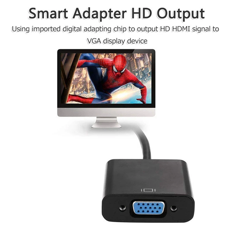 HD 1080P HDMI To VGA Cable Converter แหล่งจ่ายไฟ Audio HDMI ชายหญิง VGA Converter อะแดปเตอร์สำหรับแท็บเล็ตแล็ปท็อป PC TV