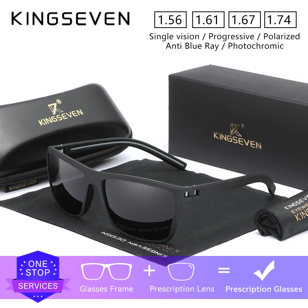 

KINGSEVEN Outdoor Optical Lens Sunglasses Men Women Prescription Myopia Hyperopia Progressive Glasses Travel Trendy Eyewear