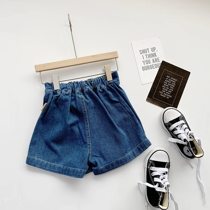 Children Denim Shorts 2024 Summer New Elastic Waist Girls Casual Fashion Skirt Solid Casual Baby Girls Skirts Special