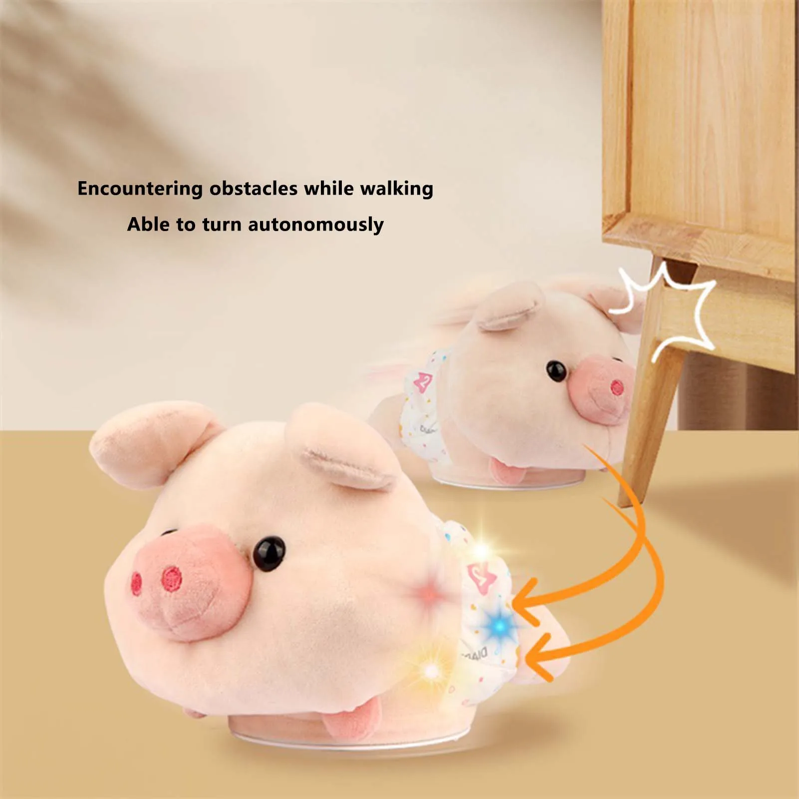 Lighting Up Musical Piggies Toys Intelligent Crawling Pig Toys For Outdoor