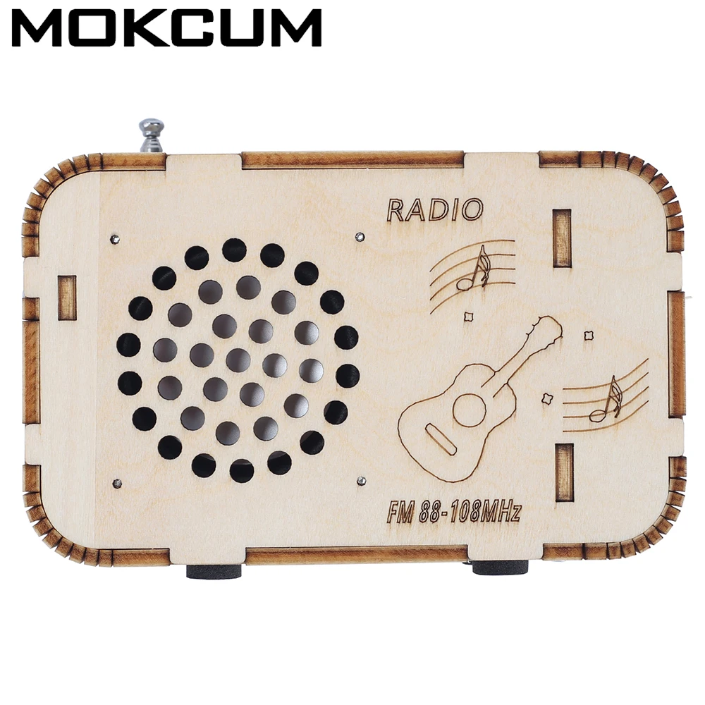 

DIY Wooden Kit FM Radio Music Player Amplifier Mono Assembly Experimental Equipment for Student Teaching Program