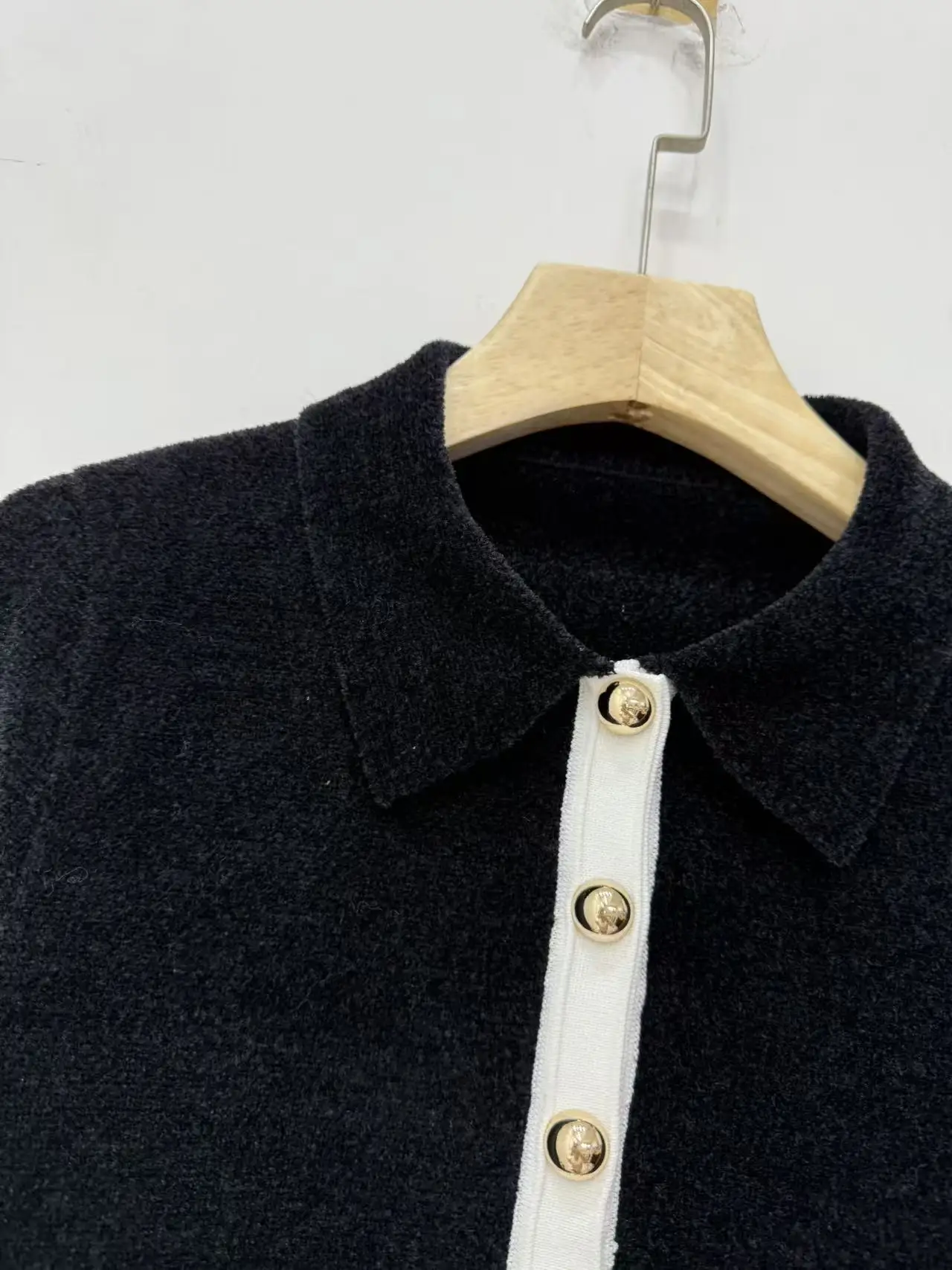 Costume deux pièces noir et blanc pour femme à manches longues, robe cardigan élégante ou gilet sans manches