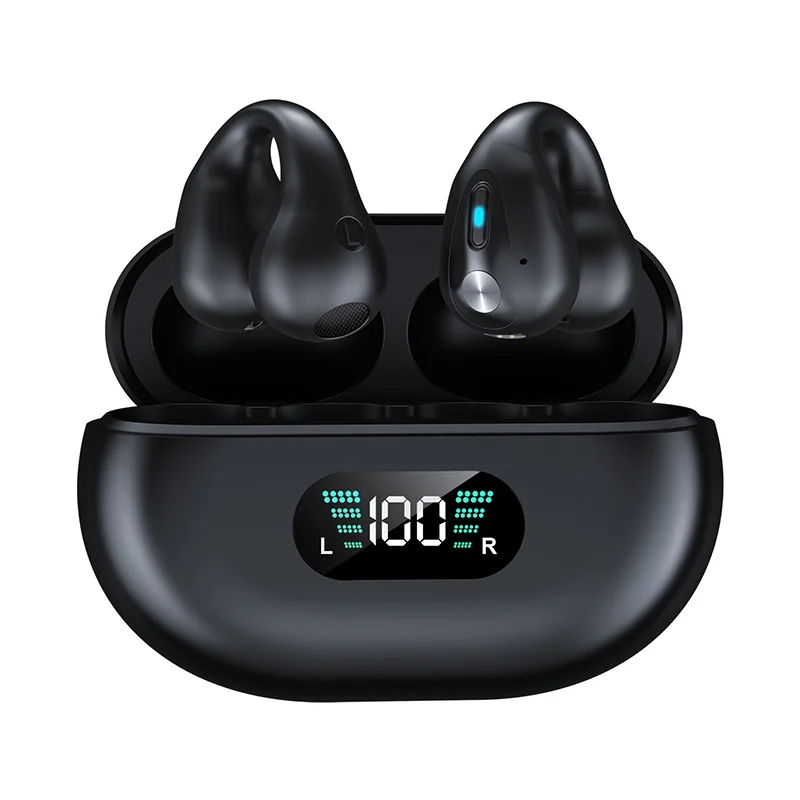 Q80 Ohr haken Clip Bluetooth Headset Tws Luftleitung Sport Gaming Kopfhörer Touch Control LED Wireless Bluetooth 5,3 Kopfhörer