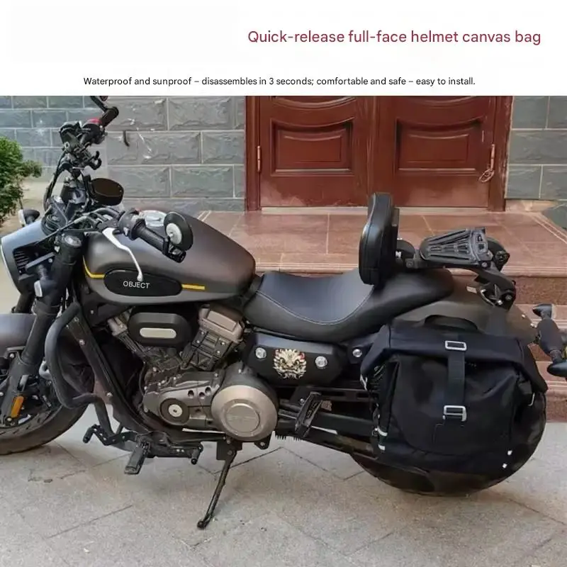Large capacity canvas bag with side stand for Keeway V Cruise 125 BD300