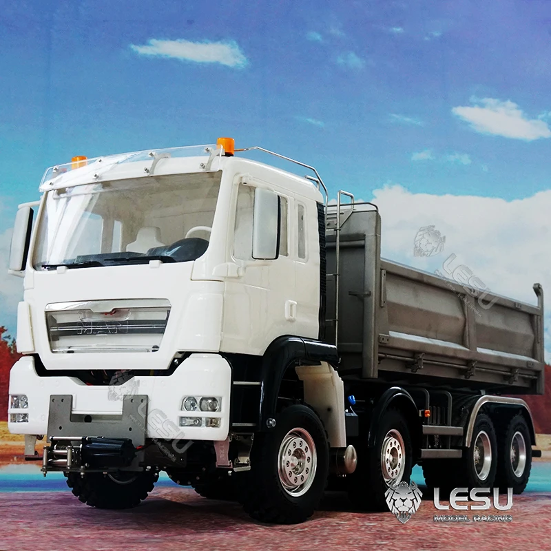 

1/14 LESU MAN TGS 8x8, гидравлический самосвал, металлическая шасси, дифференциальный осевой подъемник, дистанционное управление