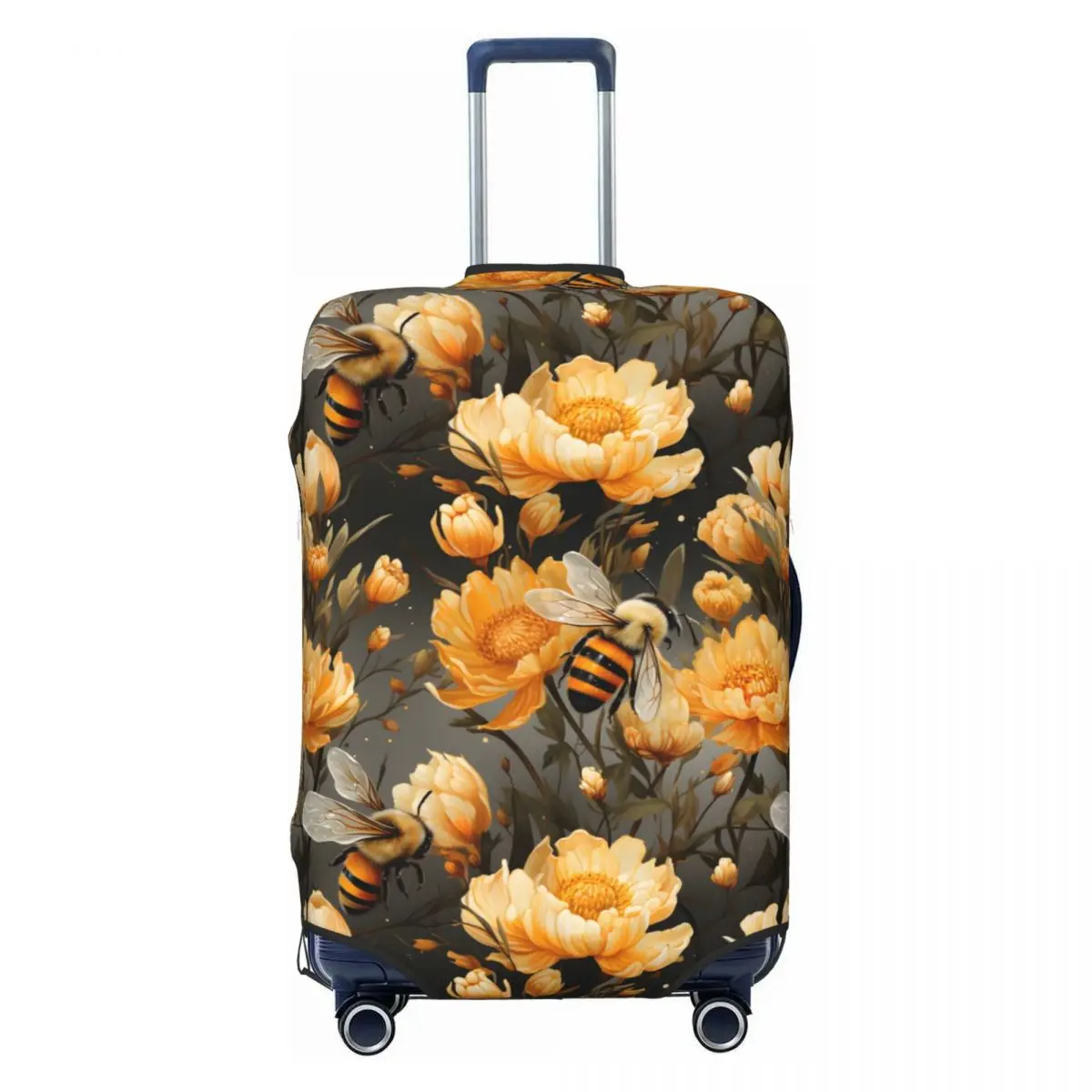 

Cute Honeycomb And Bee Pattern Luggage Cover Protector Dust Proof Travel Suitcase Covers