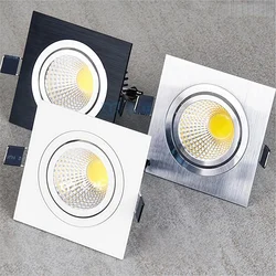 New Style Dimmable LED Downlights Recessed Square 9W 12W 15W COB Ceiling Lamp AC85-265V LED Spot Lights Indoor Lighting