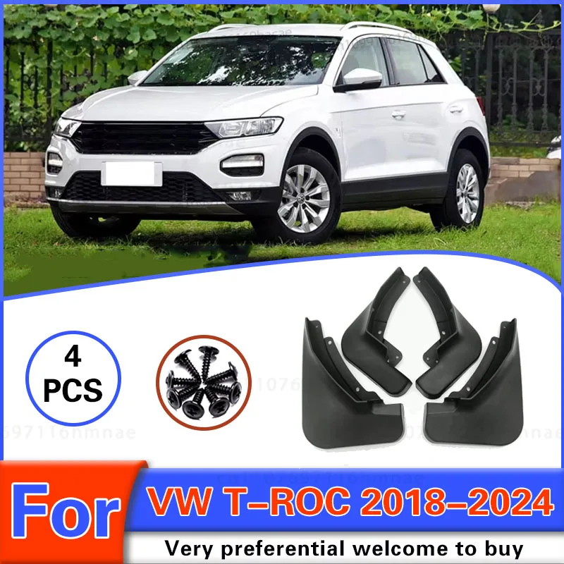 Mudguards For Volkswagen VW T-ROC 2018 2019 2020 2021 2022 2023 2024 Fender Mudflaps Splash Guards Mud Flaps Car Accessories