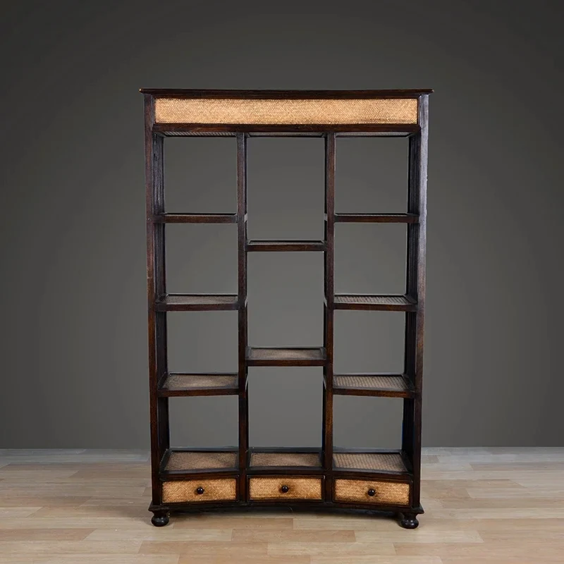 

Solid Wood Chinese Tea Room Shelf Small Ornaments Showcase Display Shelf